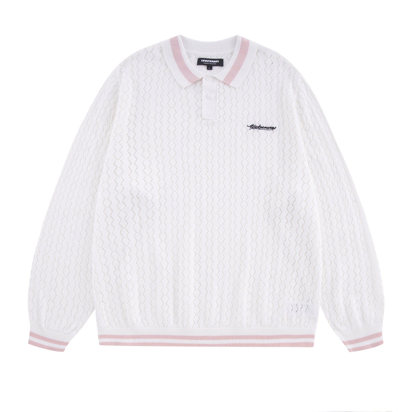 SAMPLE WHITE / PINK KNIT POLO