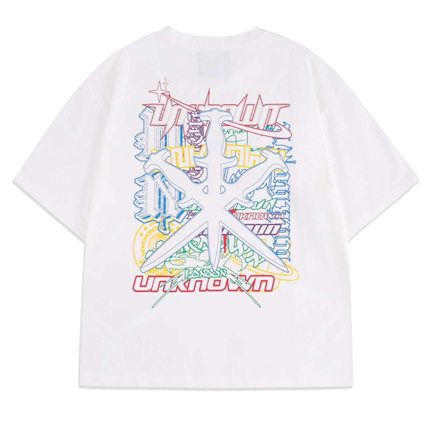 WHITE MULTI LOGO GRAPHIC TEE