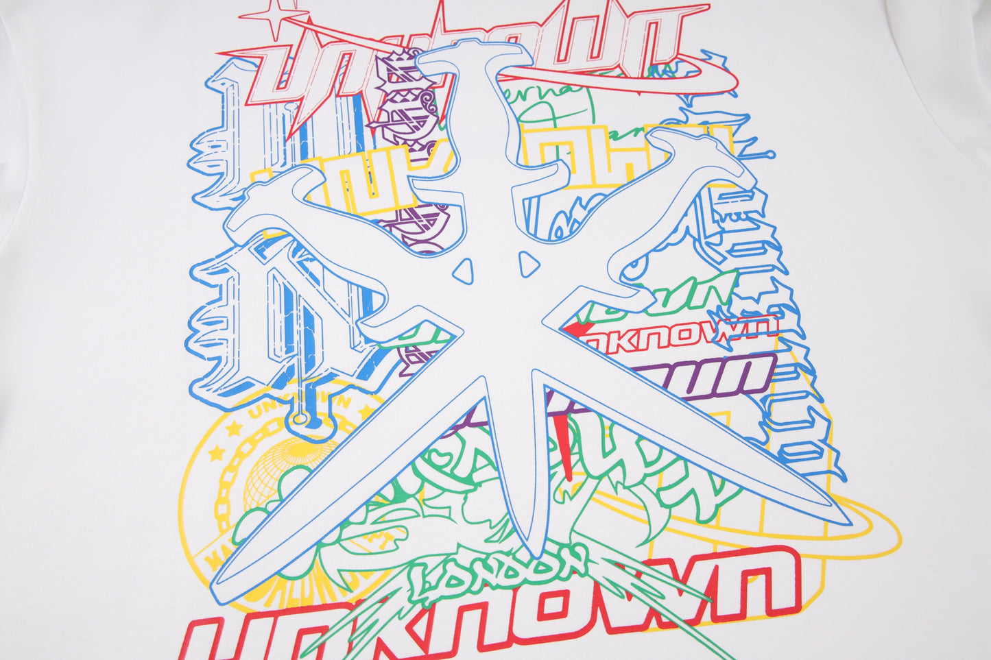 WHITE MULTI LOGO GRAPHIC TEE