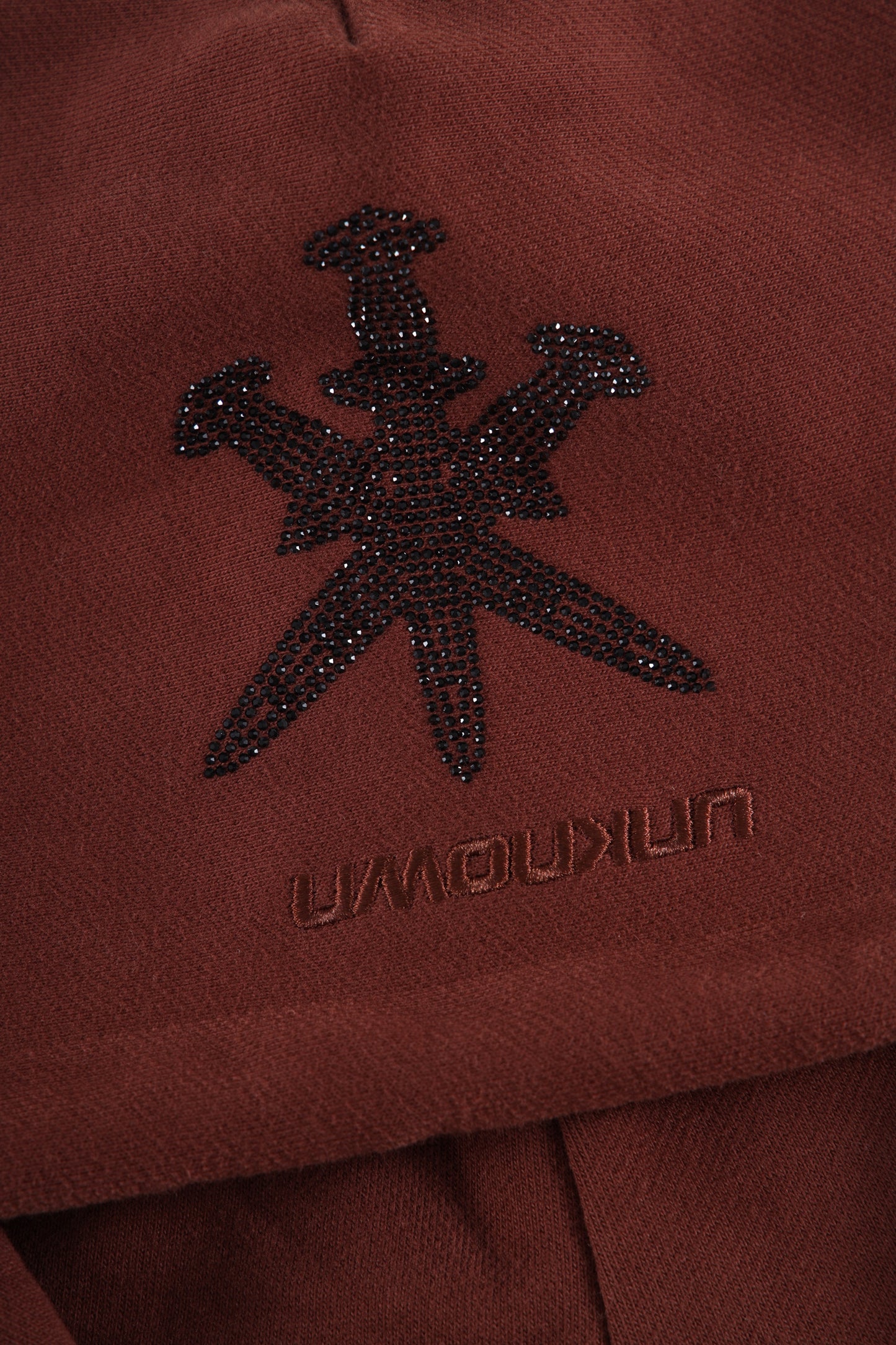 BROWN RHINESTONE HOODIE