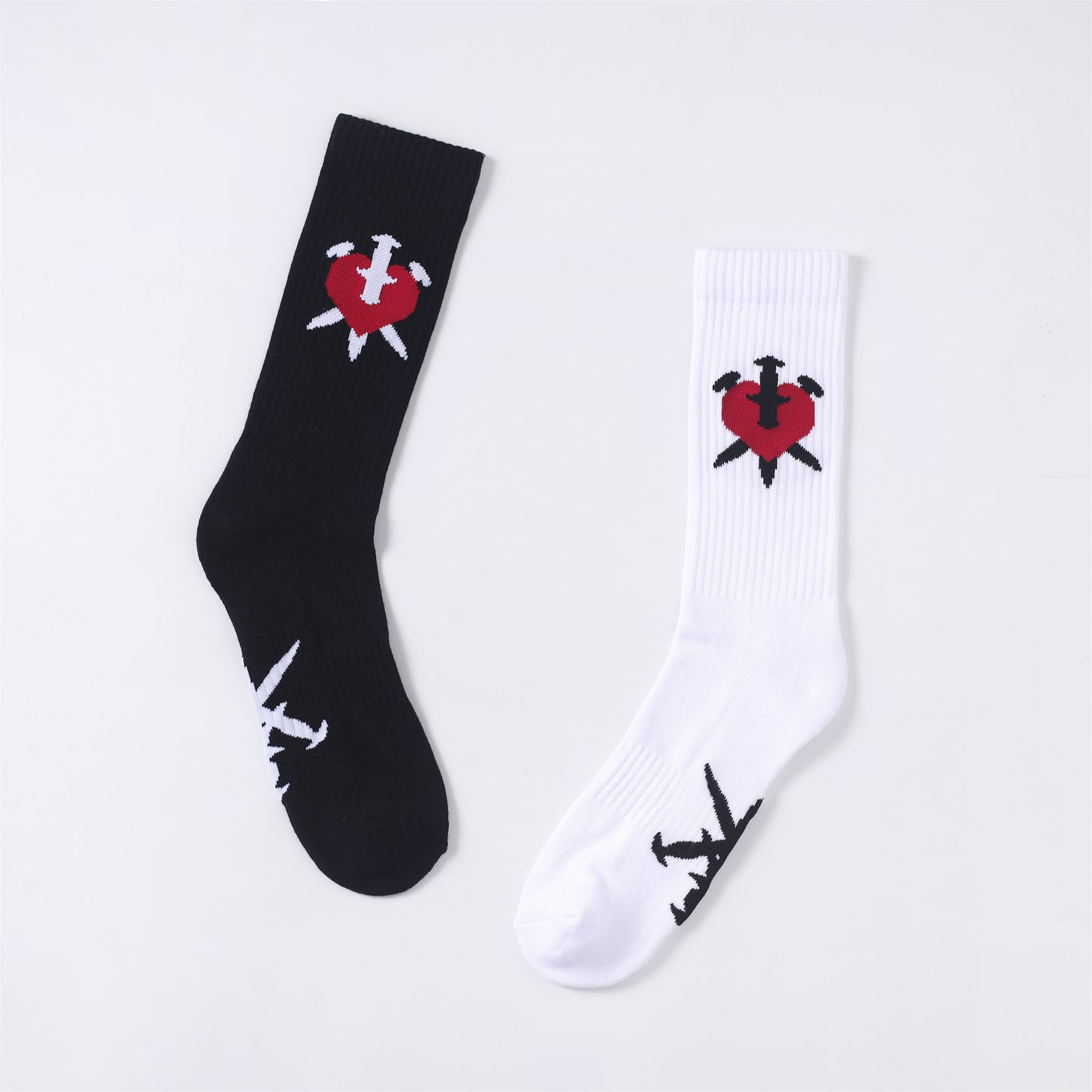 BLACK DAGGER HEART SOCKS