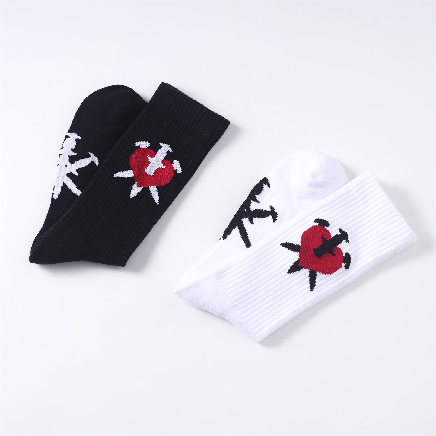 BLACK DAGGER HEART SOCKS