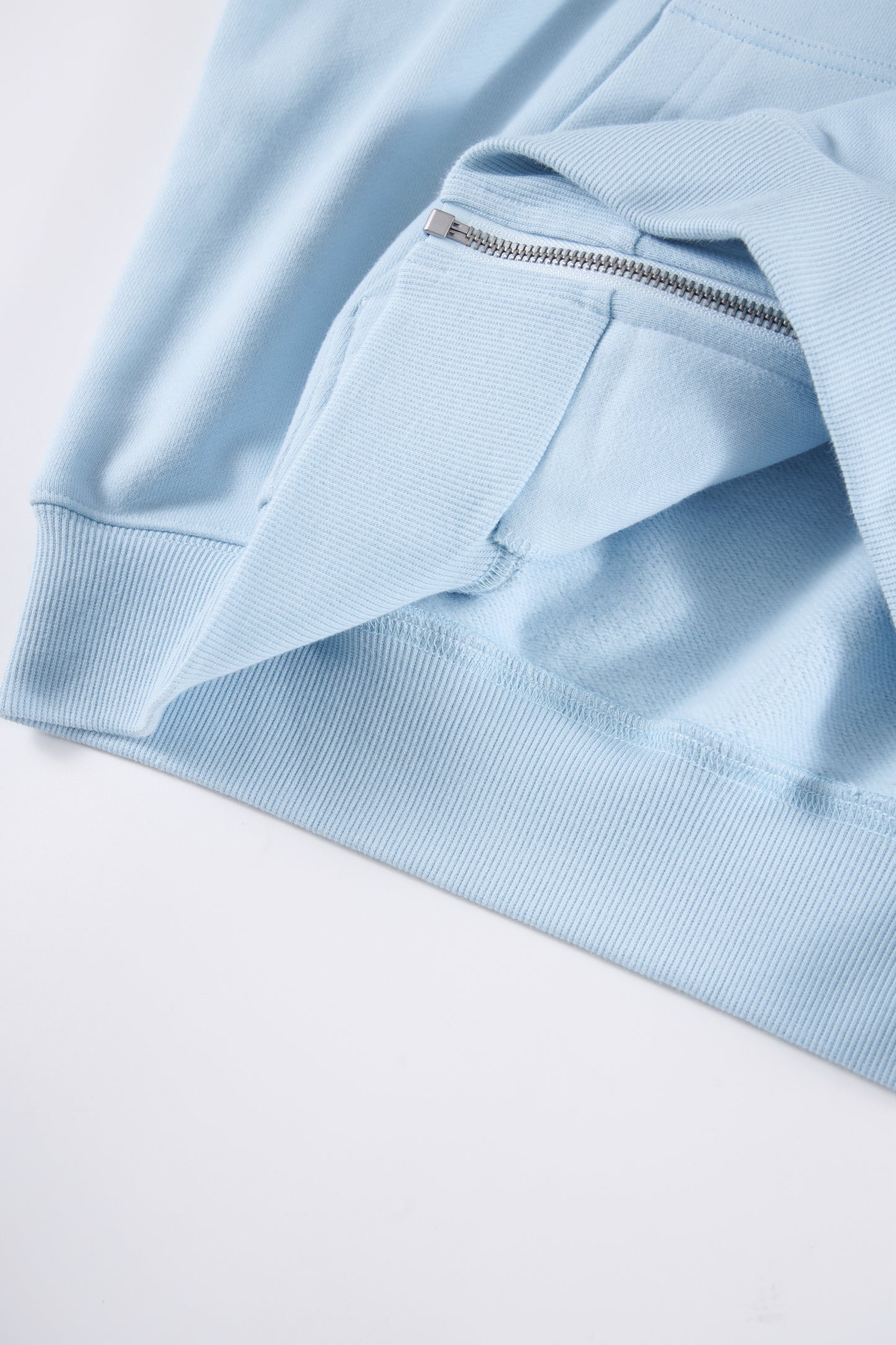 BABY BLUE RHINESTONE ZIP