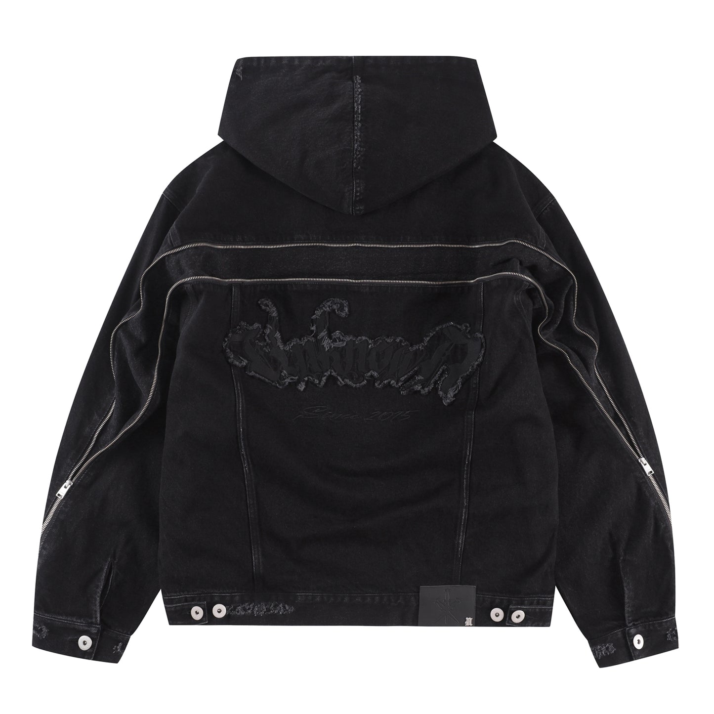 BLACK ZIP DENIM JACKET