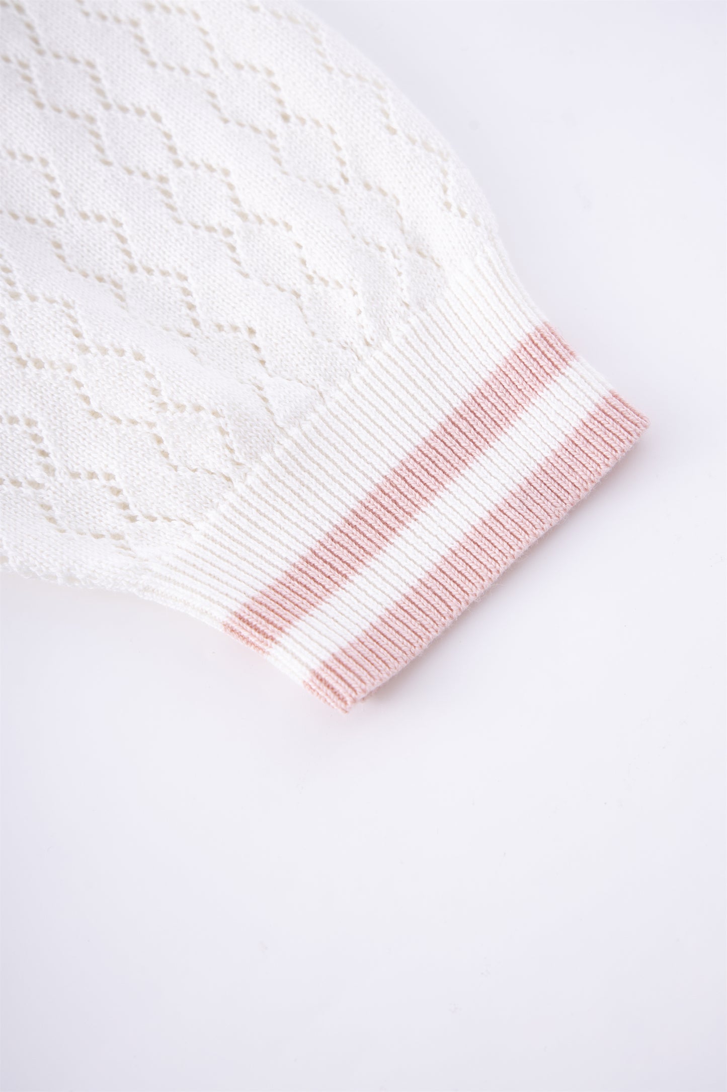 SAMPLE WHITE / PINK KNIT POLO