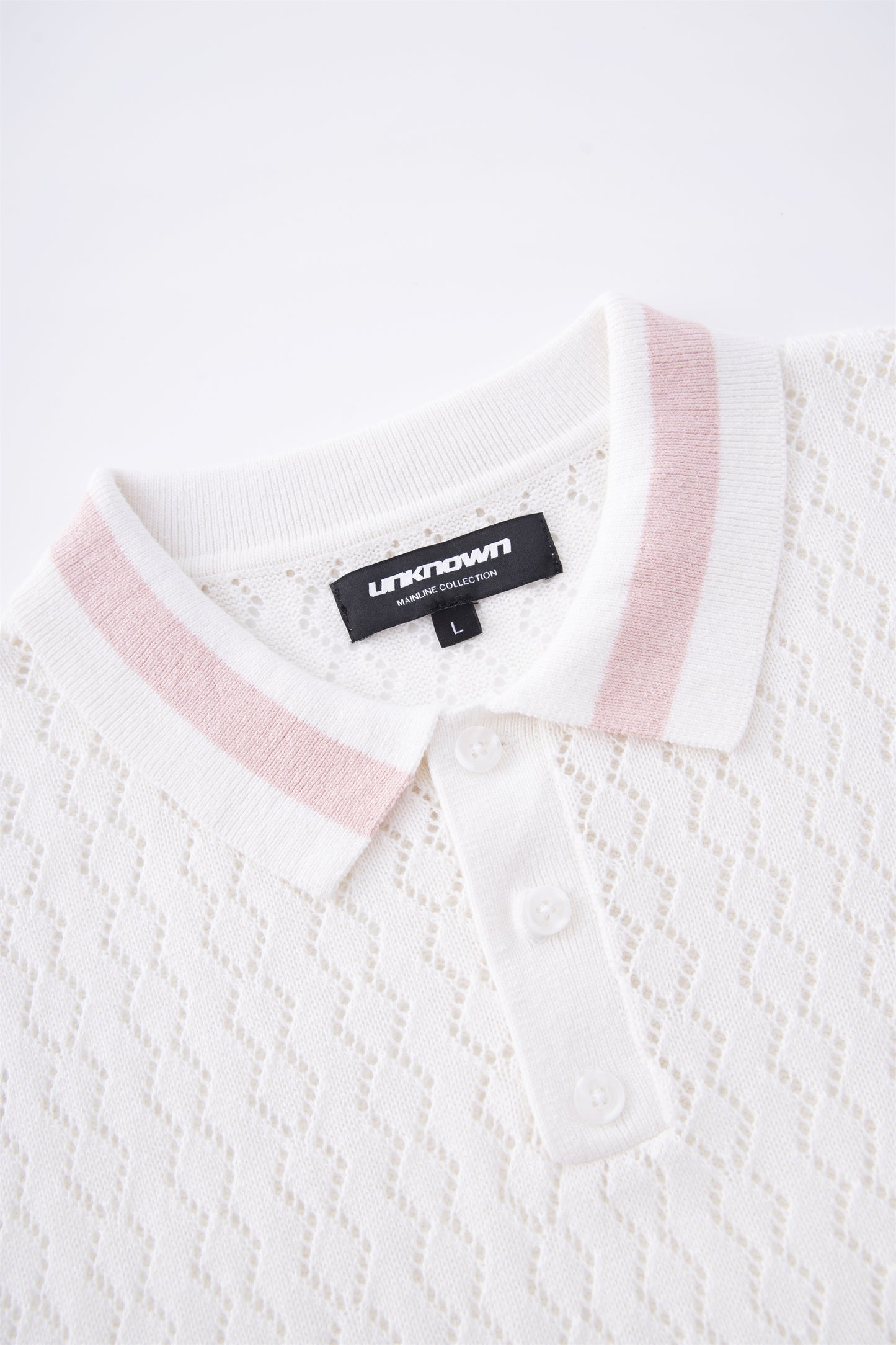 SAMPLE WHITE / PINK KNIT POLO