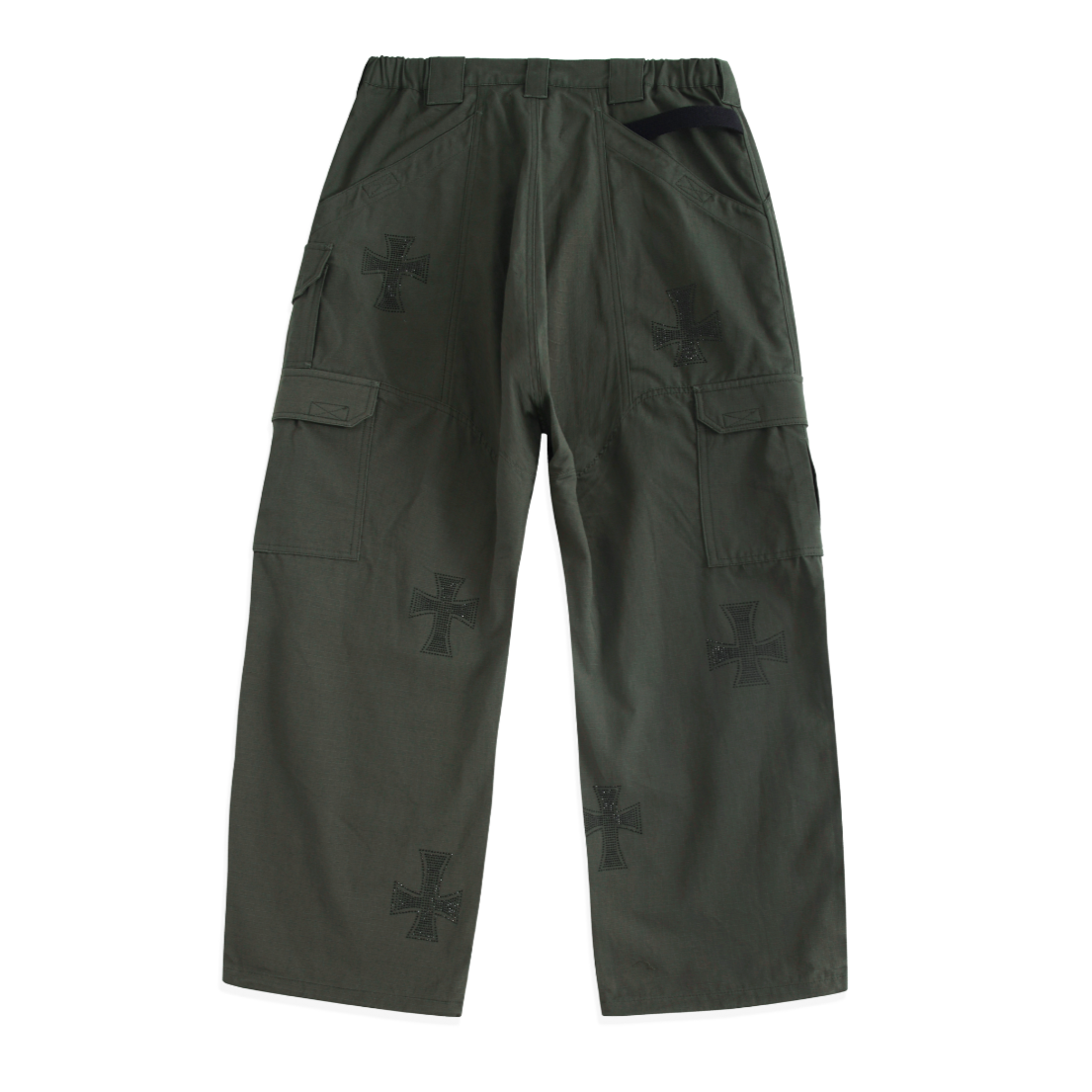 GREEN RHINESTONE CARGO PANTS
