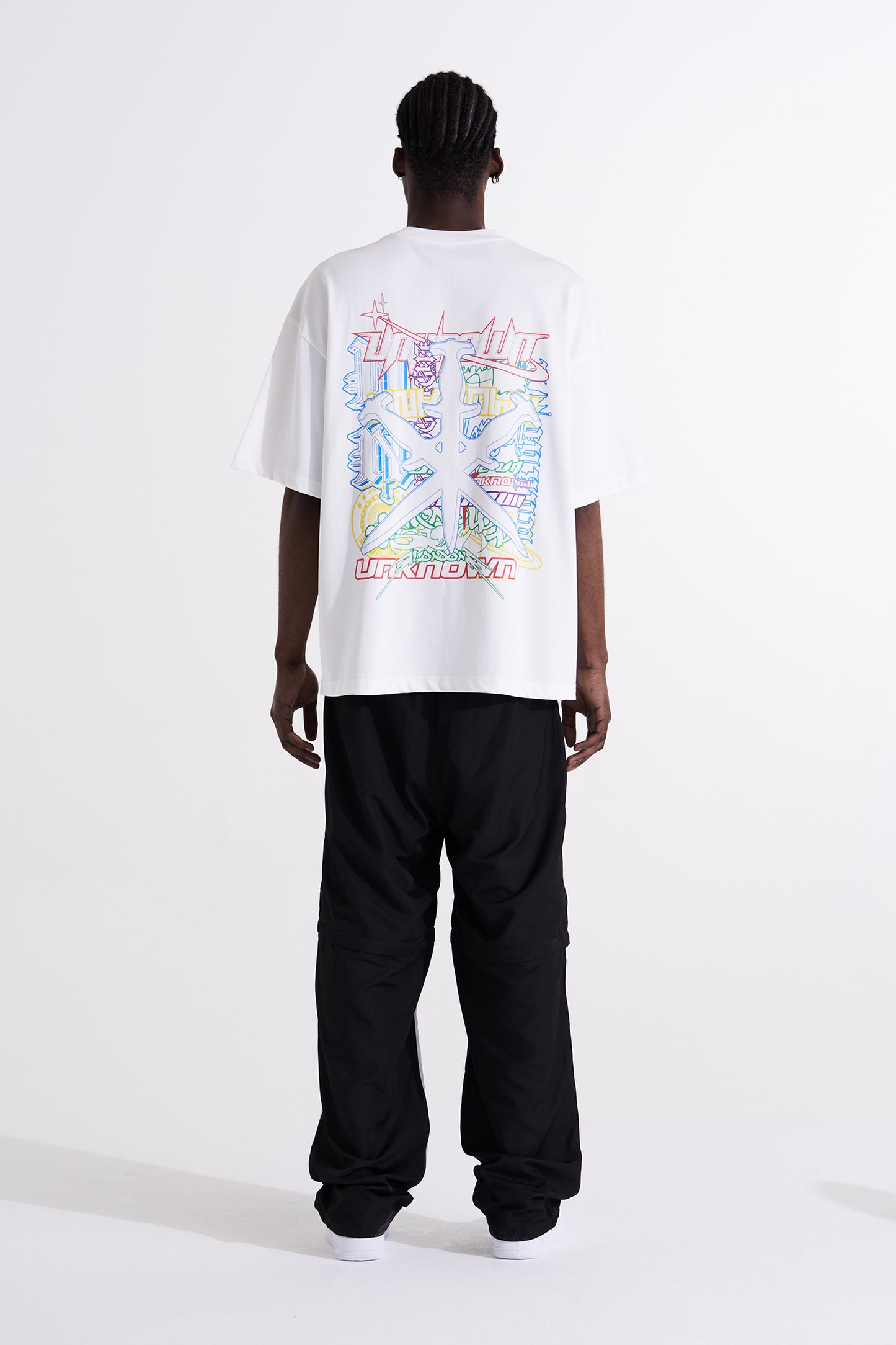 WHITE MULTI LOGO GRAPHIC TEE