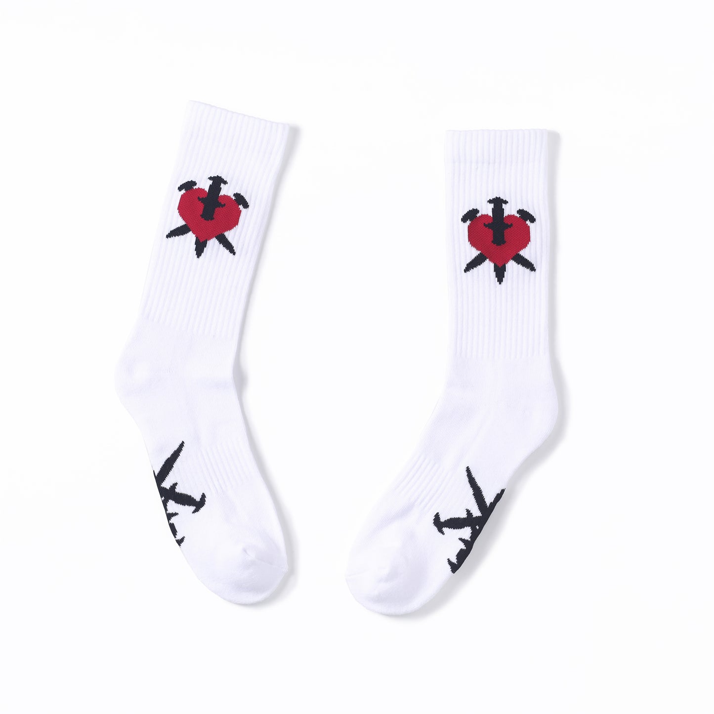 WHITE DAGGER HEART SOCKS