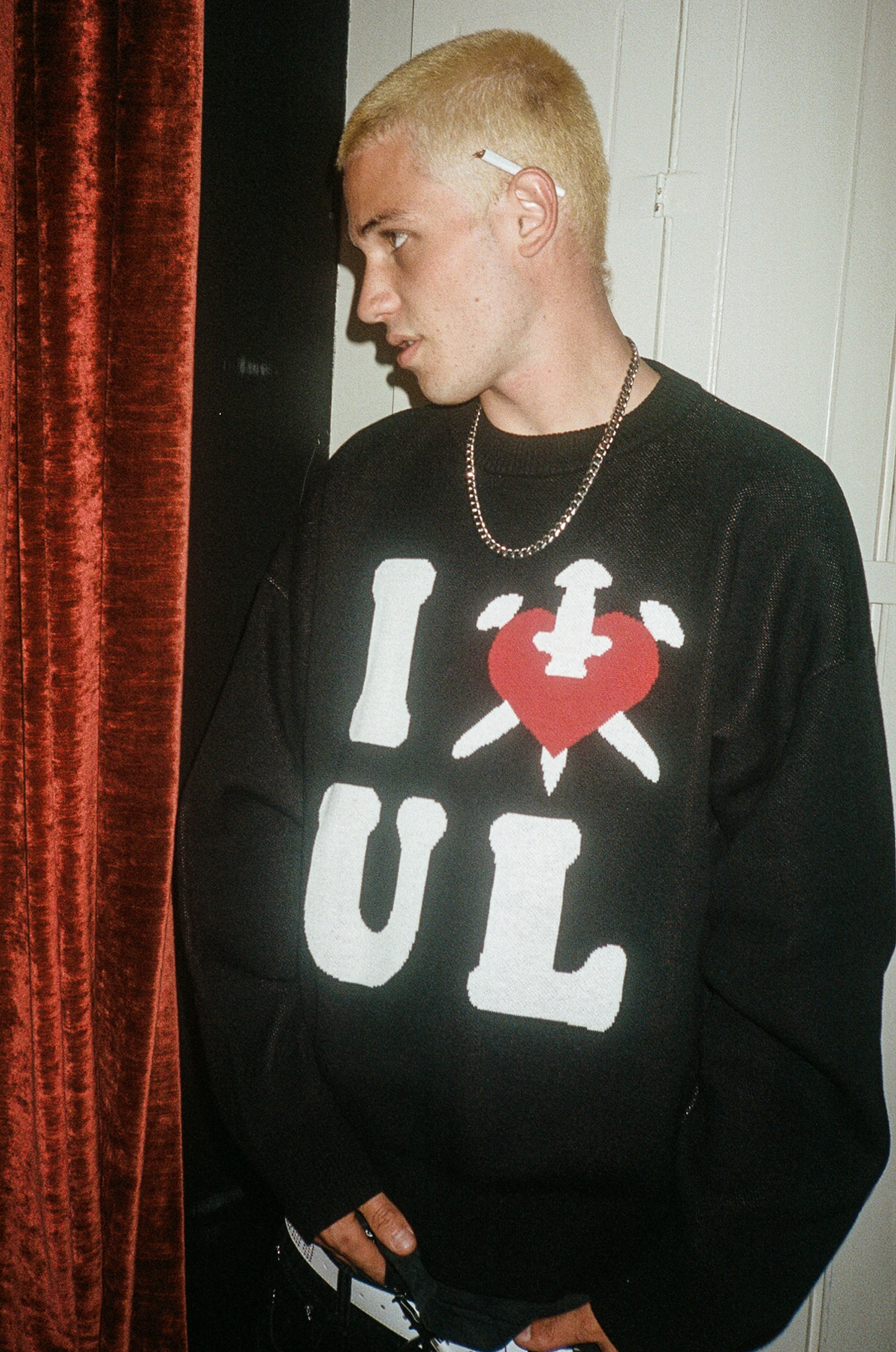 BLACK I <3 UL KNIT
