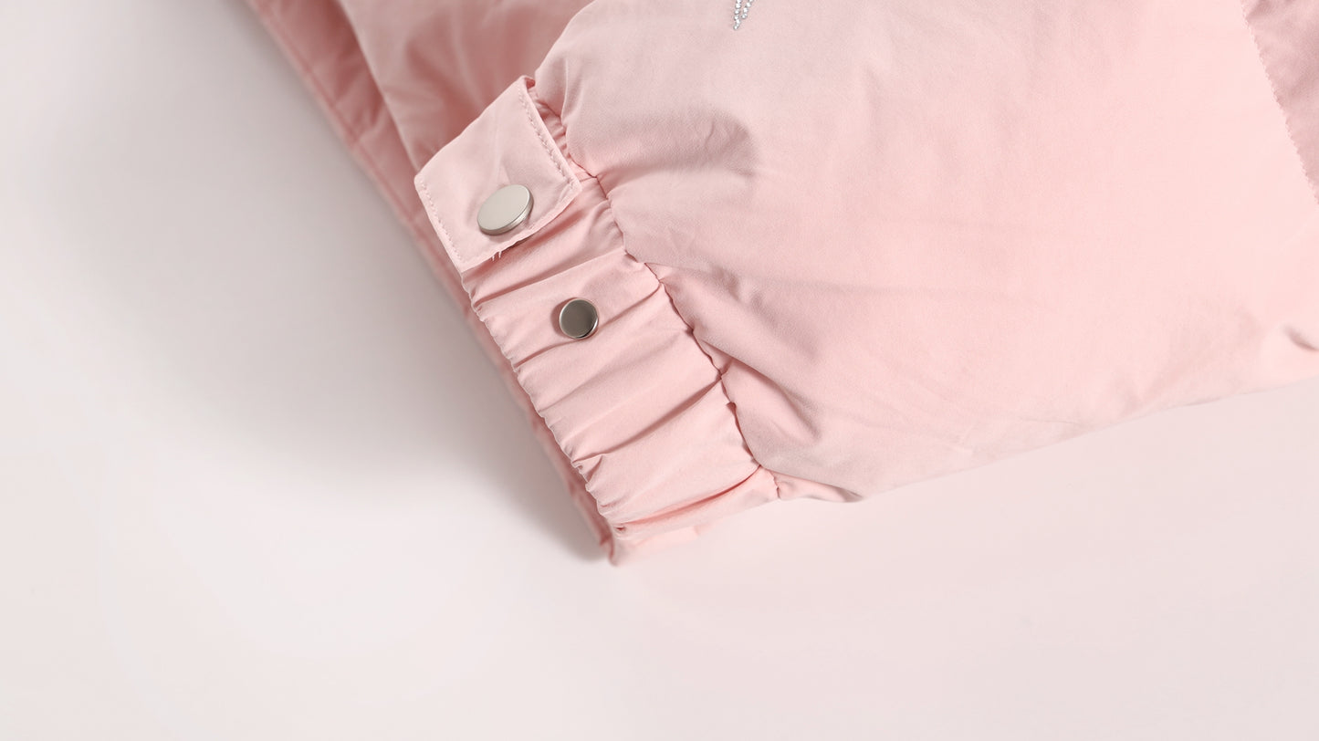 PINK RHINESTONE PUFFER