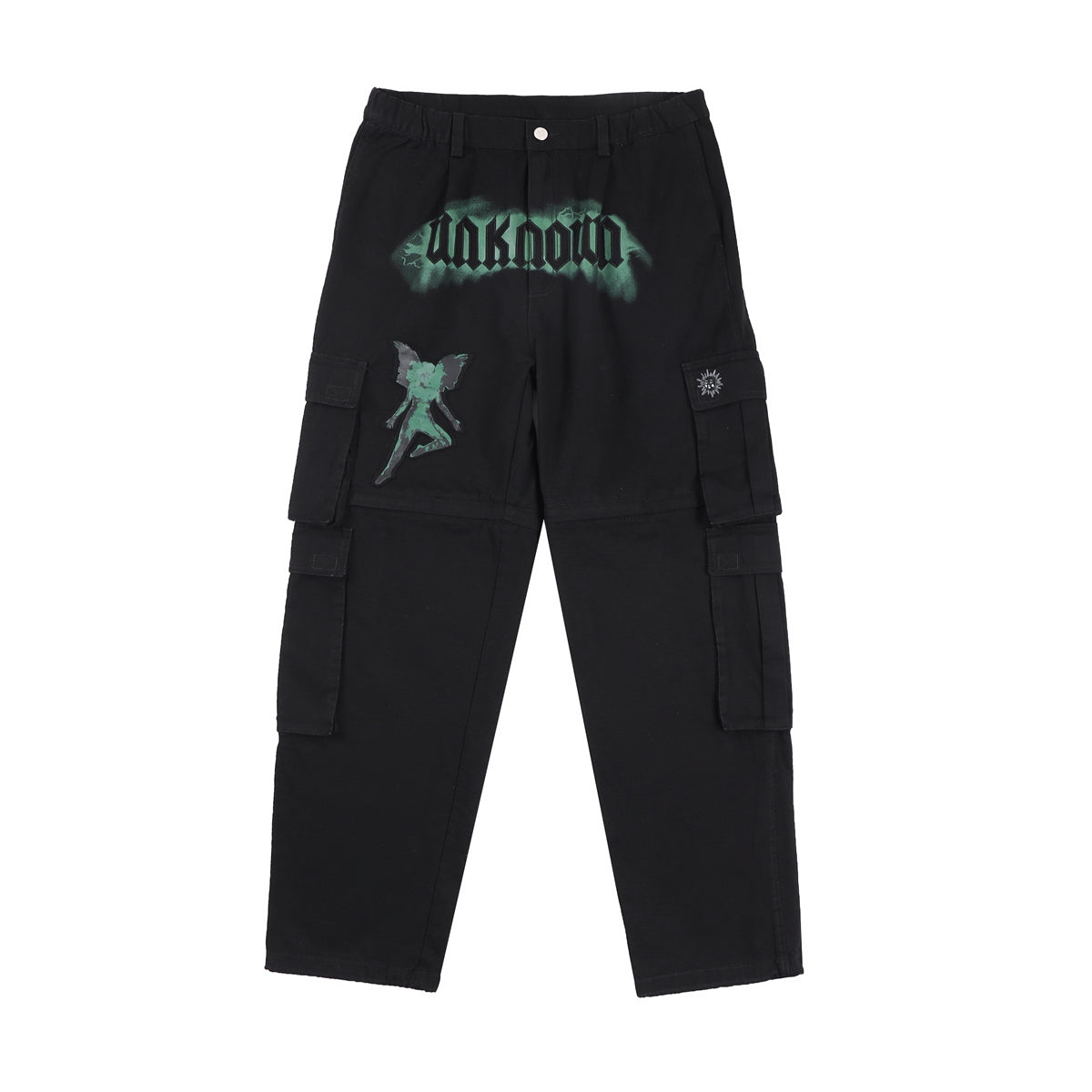 SAMPLE ZIP OFF EMBROIDERED CARGOS - BLACK