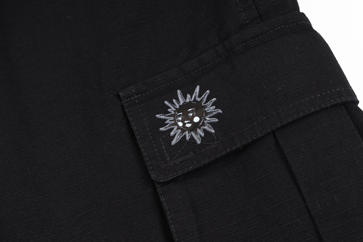 SAMPLE ZIP OFF EMBROIDERED CARGOS - BLACK