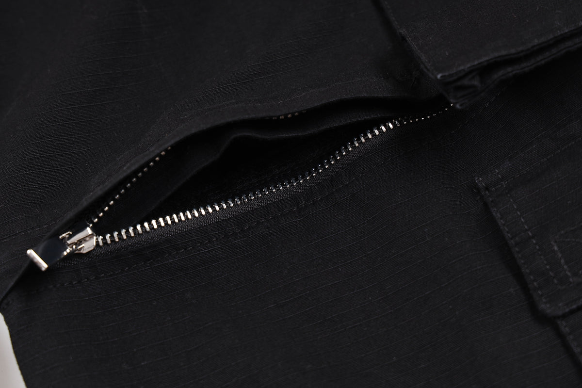 SAMPLE ZIP OFF EMBROIDERED CARGOS - BLACK