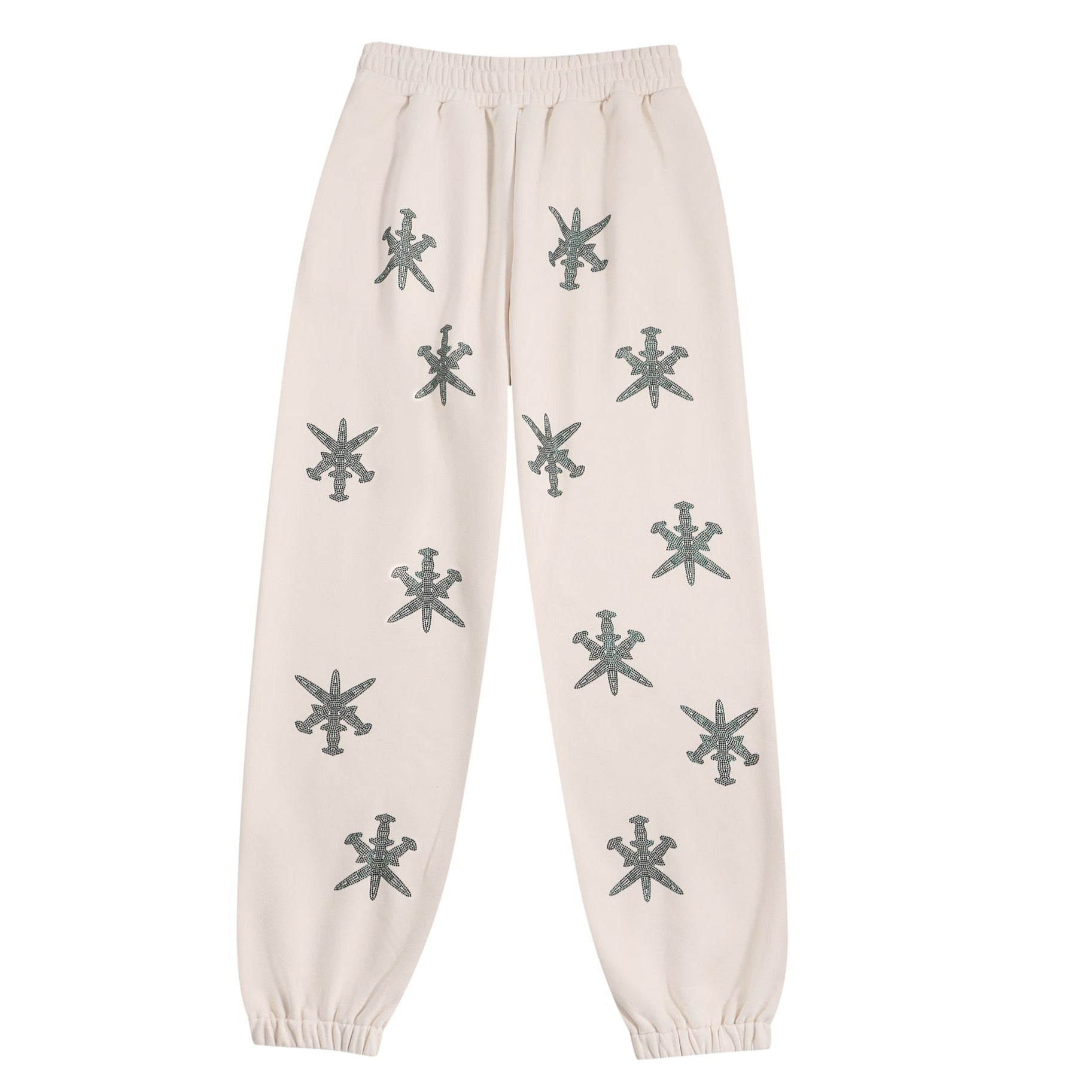 OFF WHITE RHINESTONE JOGGERS