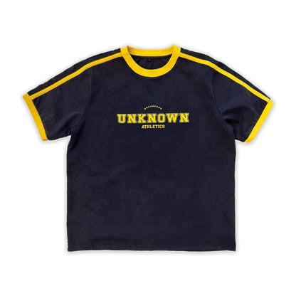 SAMPLE STRIPED COLLEGE TEE - NAVY