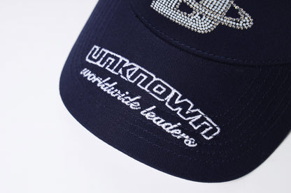 Navy Rhinestone U Cap