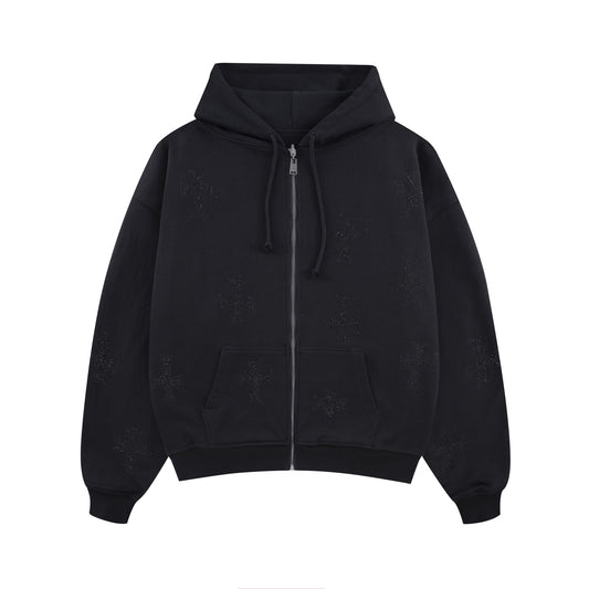 BLACKOUT REVERSIBLE RHINESTONE HOODIE