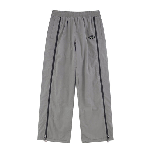 GREY BAGGY FIT ZIP TRACKIES