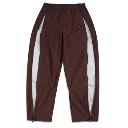 BROWN ZIP TRACK PANTS