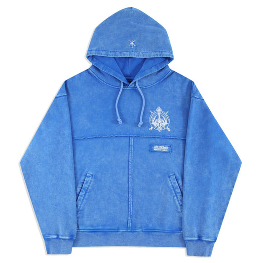 WASHED BLUE PATCH HOODIE
