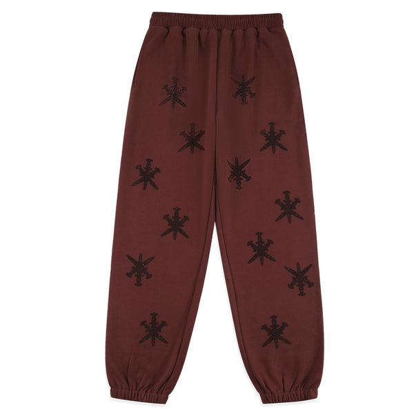 BROWN RHINESTONE JOGGERS