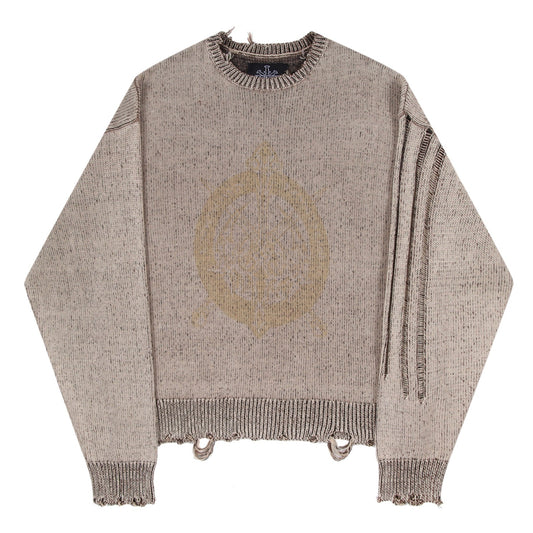 BLEACHED DISTRESSED KNIT