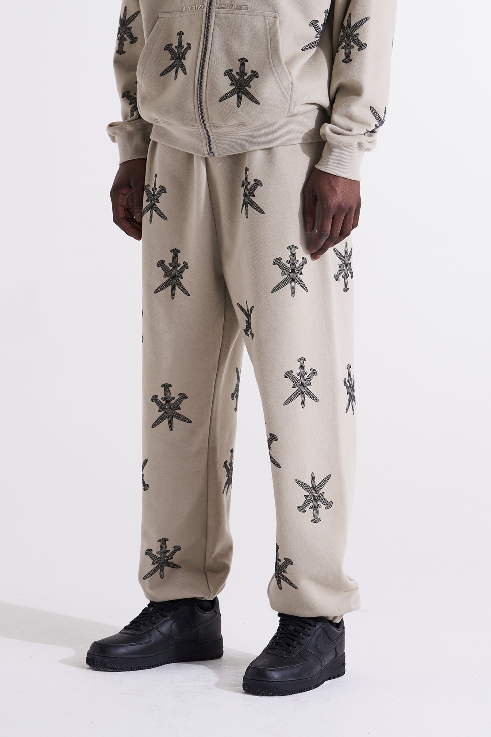 SAND RHINESTONE JOGGERS – Unknown London