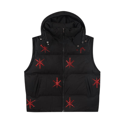 SAMPLE BLACK/RED RHINESTONE PUFFER