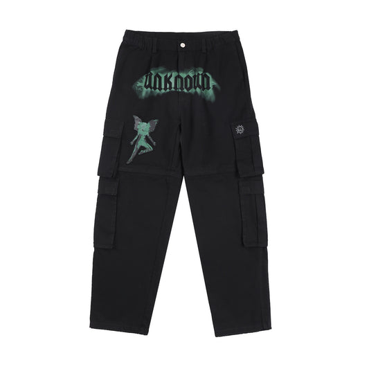 SAMPLE ZIP OFF EMBROIDERED CARGOS - BLACK