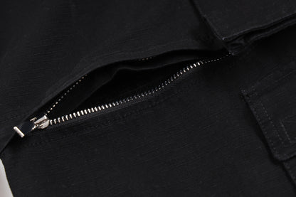 SAMPLE ZIP OFF EMBROIDERED CARGOS - BLACK