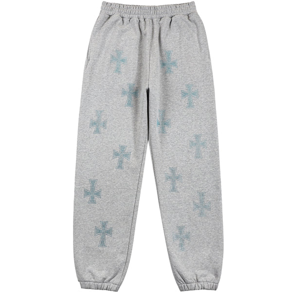 Grey Rhinestone Joggers – Unknown London