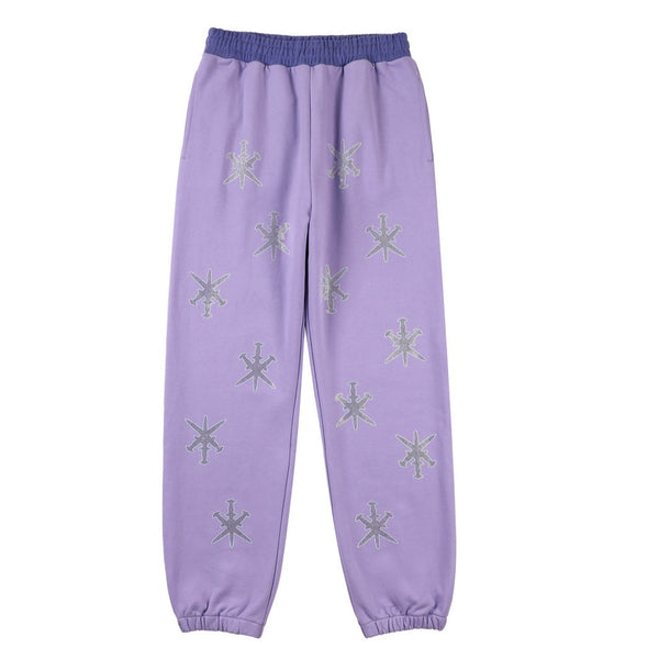 Purple Reign rhinestone joggers – Unknown London