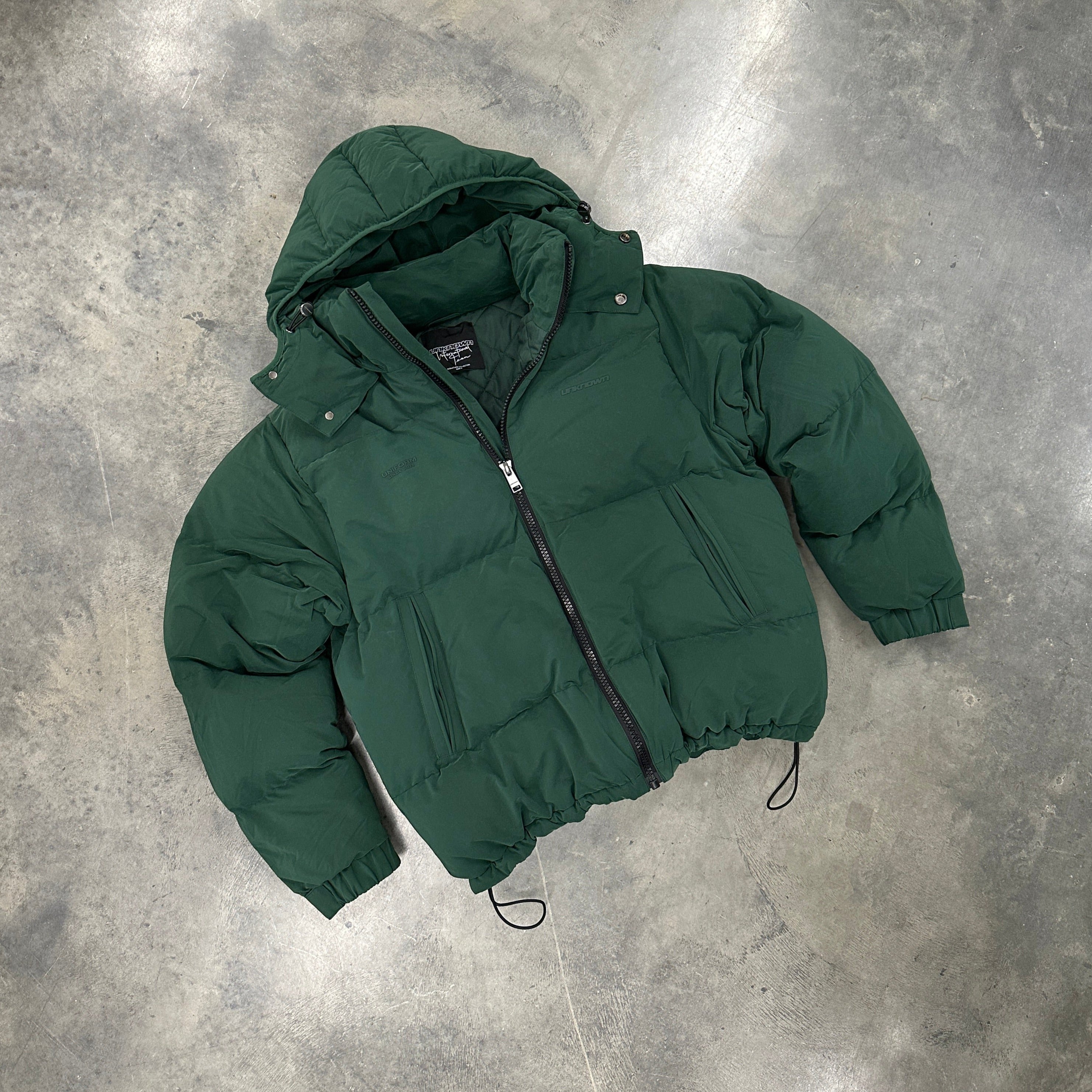 GREEN RHINESTONE PUFFER – Unknown London