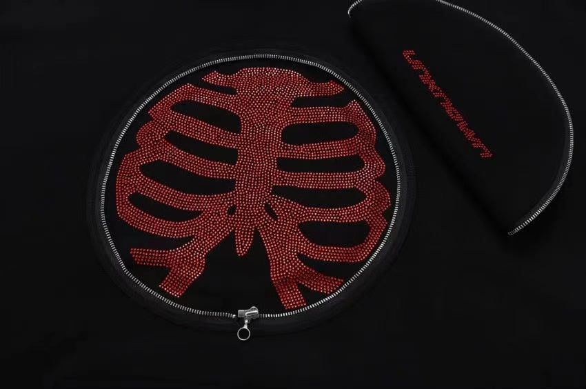 SAMPLE Rhinestone Ribcage Hoodie