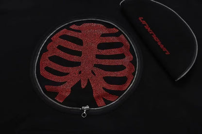 SAMPLE Rhinestone Ribcage Hoodie