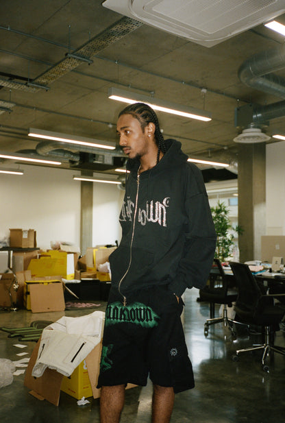 SAMPLE ZIP OFF EMBROIDERED CARGOS - BLACK